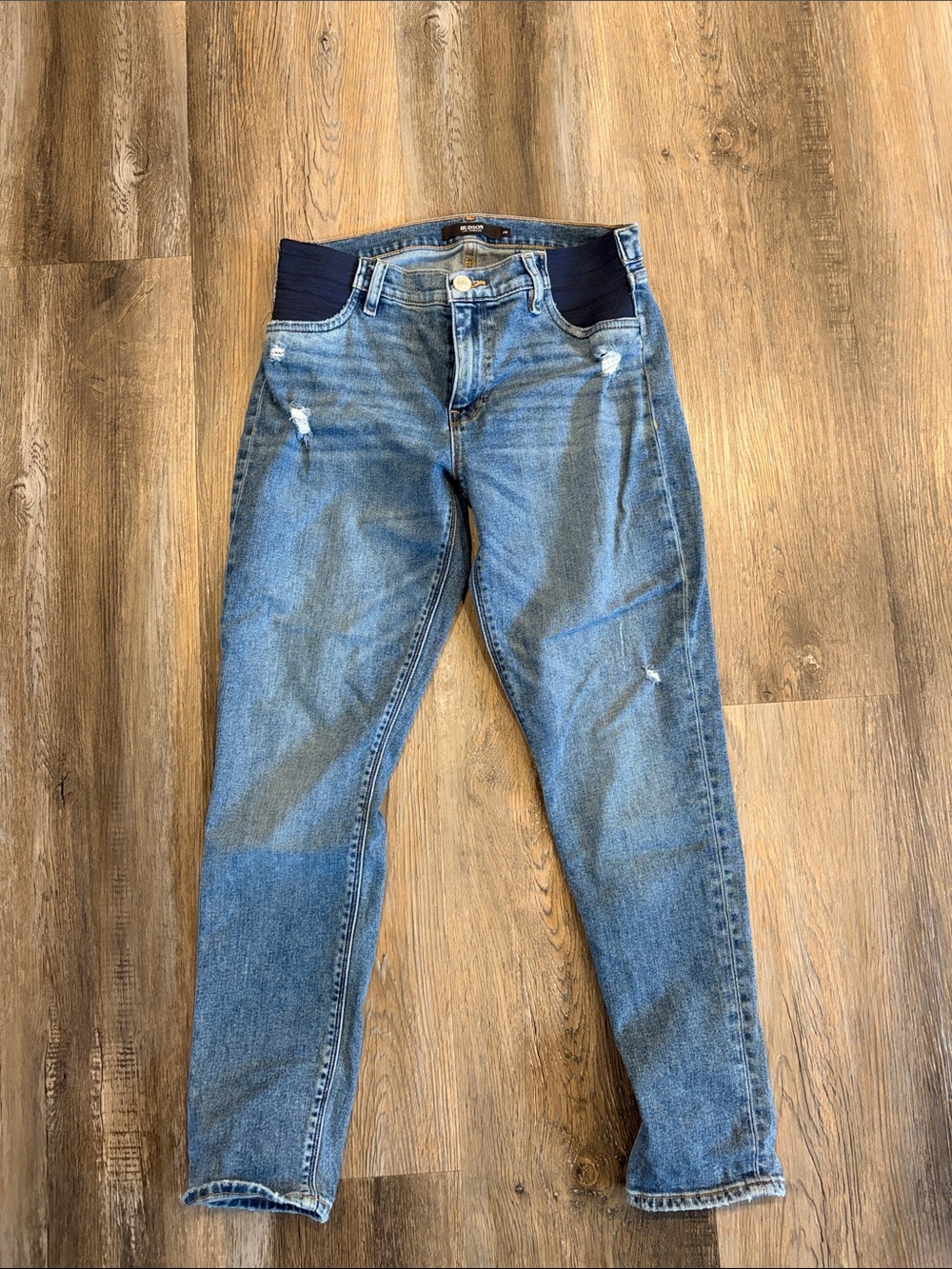 Hudson Maternity Blue Denim Jeans with Elastic Waist Panels